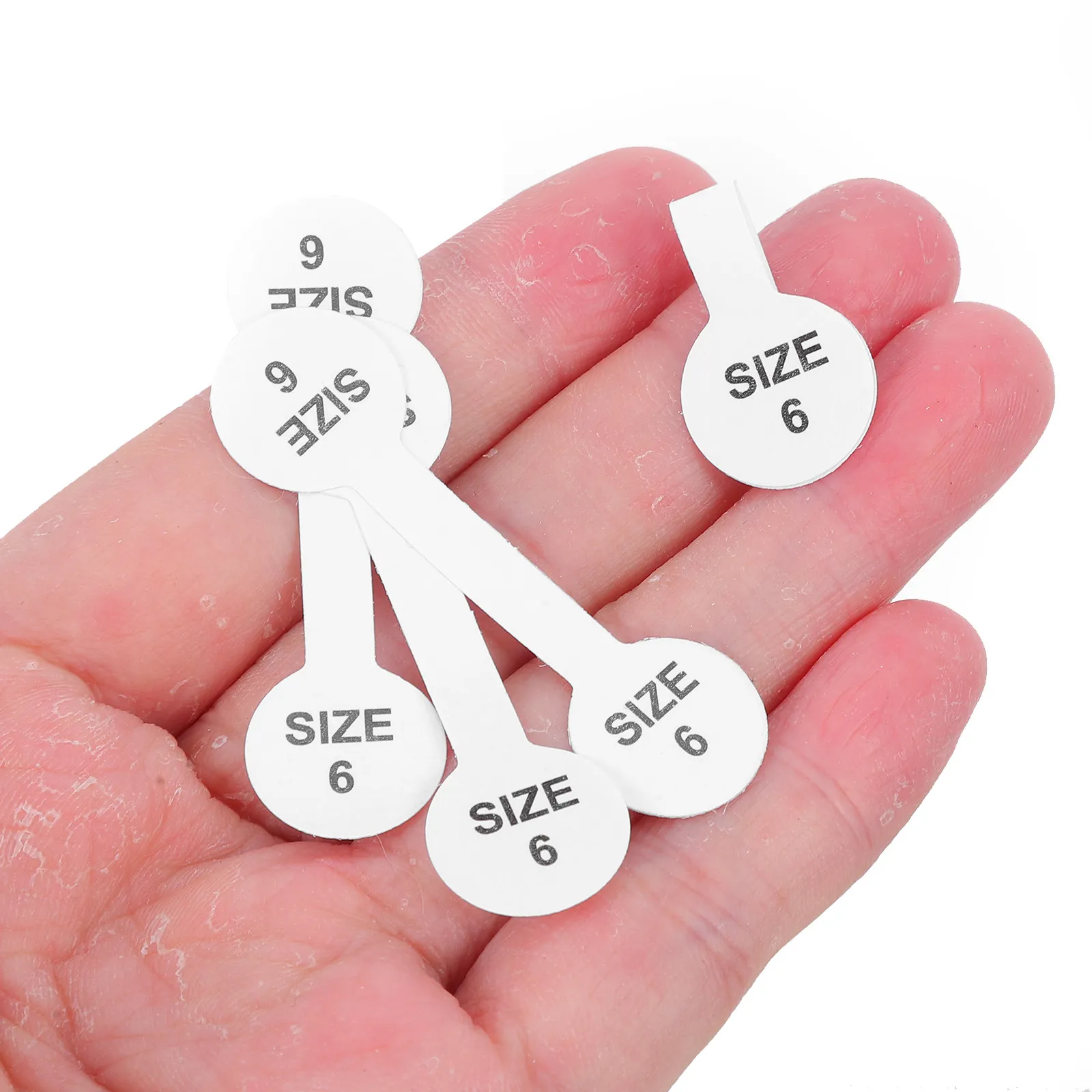 300Pcs Self Adhesive Jewelry Size Tags Clear Writable Removable Ring Sticker Labels for Retail Store Boutique Small Business