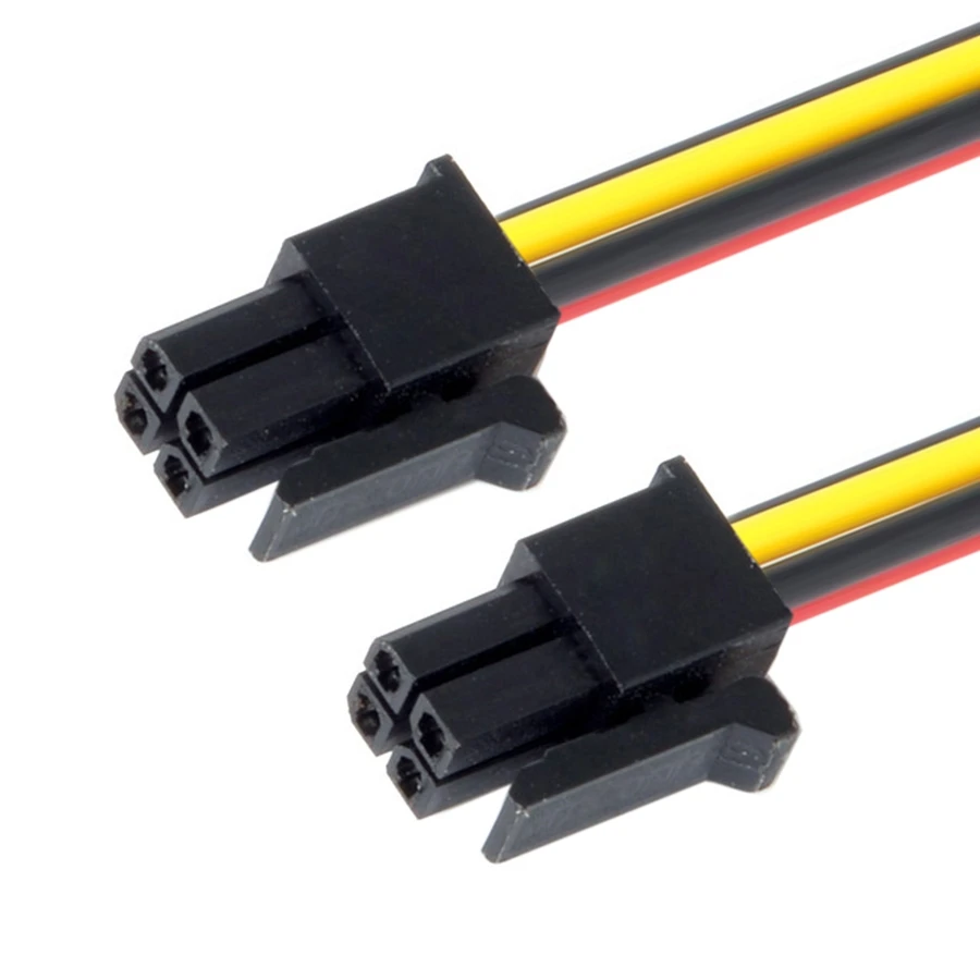 ATX Mini 4pin Molex Micro Fit Connector 4Pin Male to Male Power cord Cable 60cm 2ft