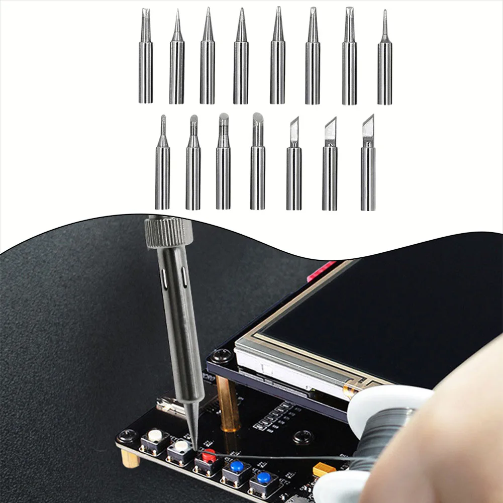 15PCS Lead-Free Soldering IronTip Soldering Iron Head For Welding 1C/2C/3C/4C/5C/SK/1.5K/K/3.5D/3.2D/2.4D/1.6D/1.2D/0.8D/I