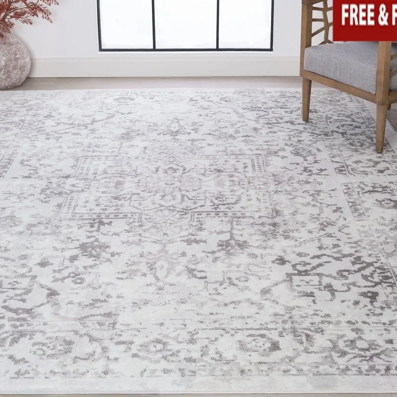 

Traditional Persian Area Rug Geometric Design Soft Indoor Carpet Living Room Dining Bedroom Stain Fade Resistant Durable Machine