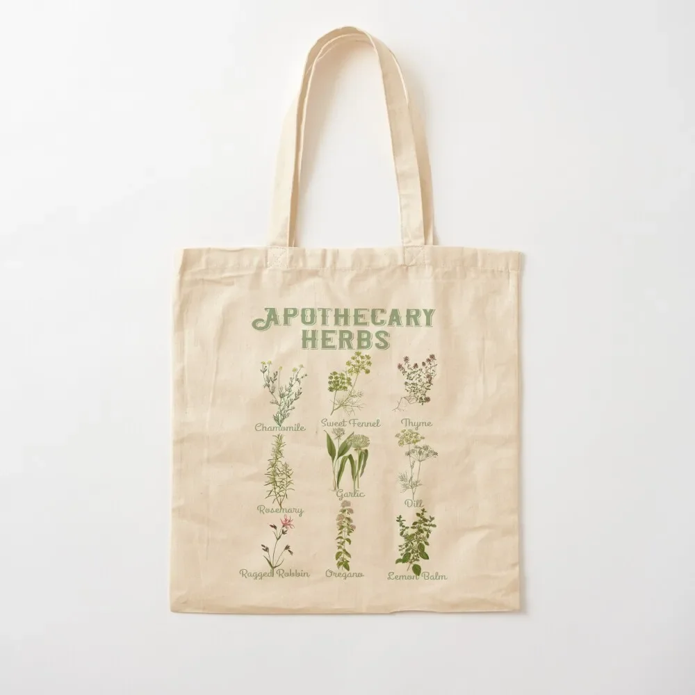 Apothecary Herbs Vintage Botanical Plants Cottagecore Tote Bag Shopper Lady bags shopper bag woman