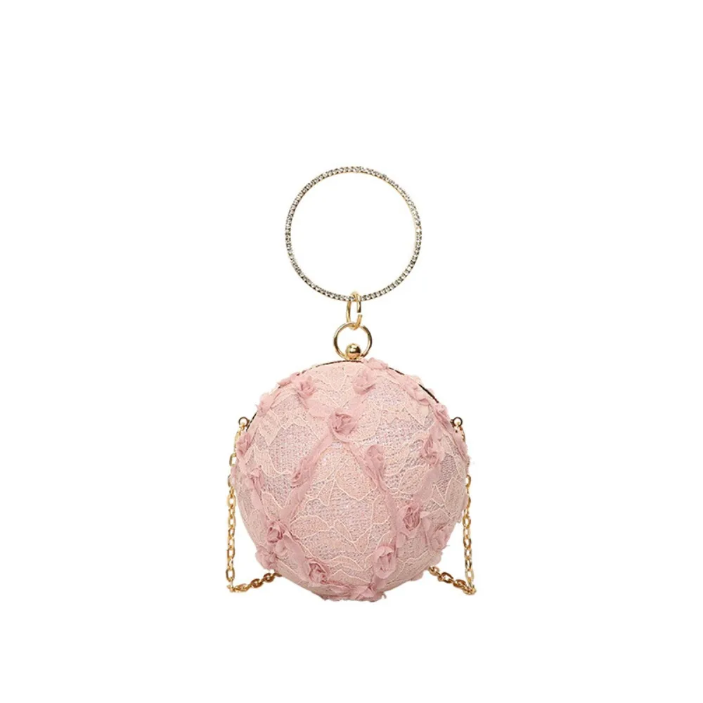 

Casual Embroidery Evening Banquet Bag Large Capacity Lace Ball Handbag Crossbody Bag Shoulder Bag Clutch Purse Women