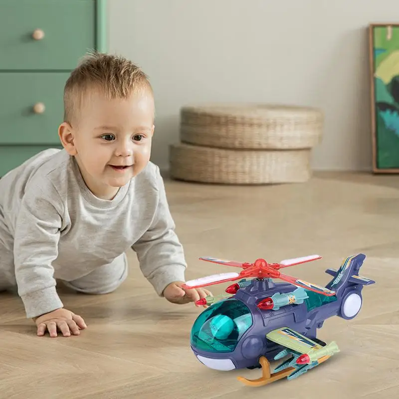 Kids Helicopter Toy Cartoon Musical Kids Airplane Toy With Light Airplanes Glider Cute Helicopter Drones Flying Aircrafts Games