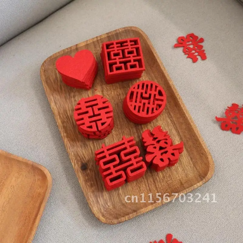 Small Wedding Stickers Traditional Chinese Wedding Decorations Fruit Plate Little Room Throwing Decor Garden Tree Ornaments