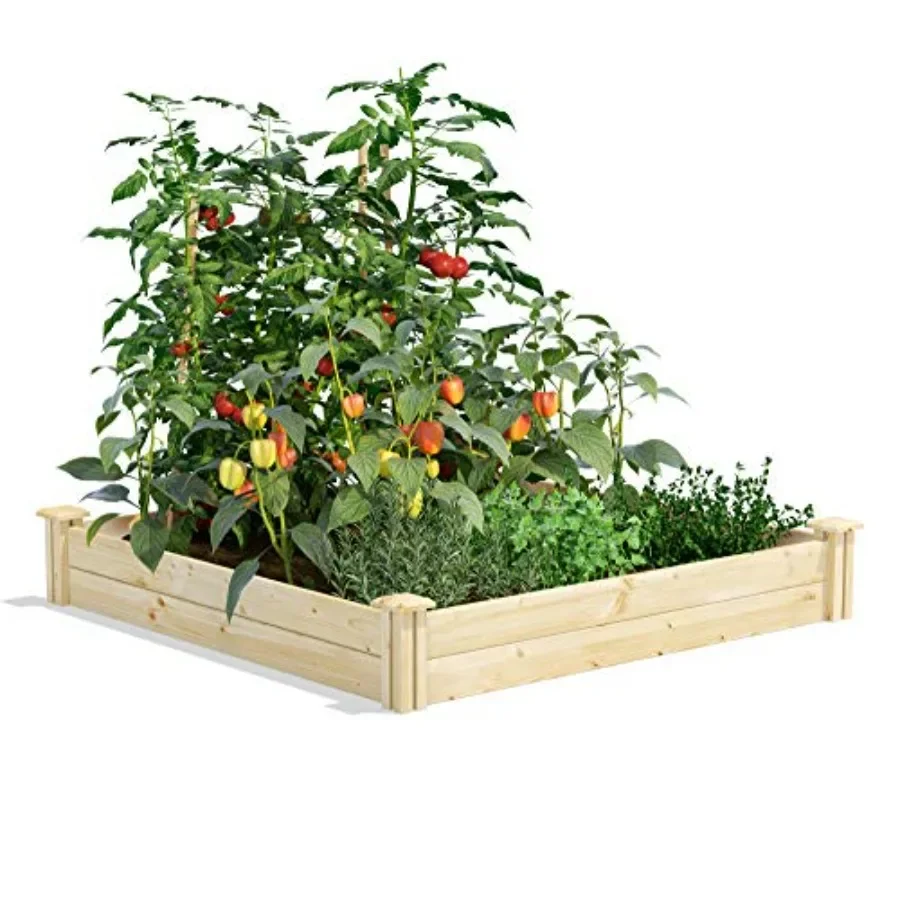 

Original Pine Raised Garden Bed 4' x 4' x 7" - Made in USA with American Pine