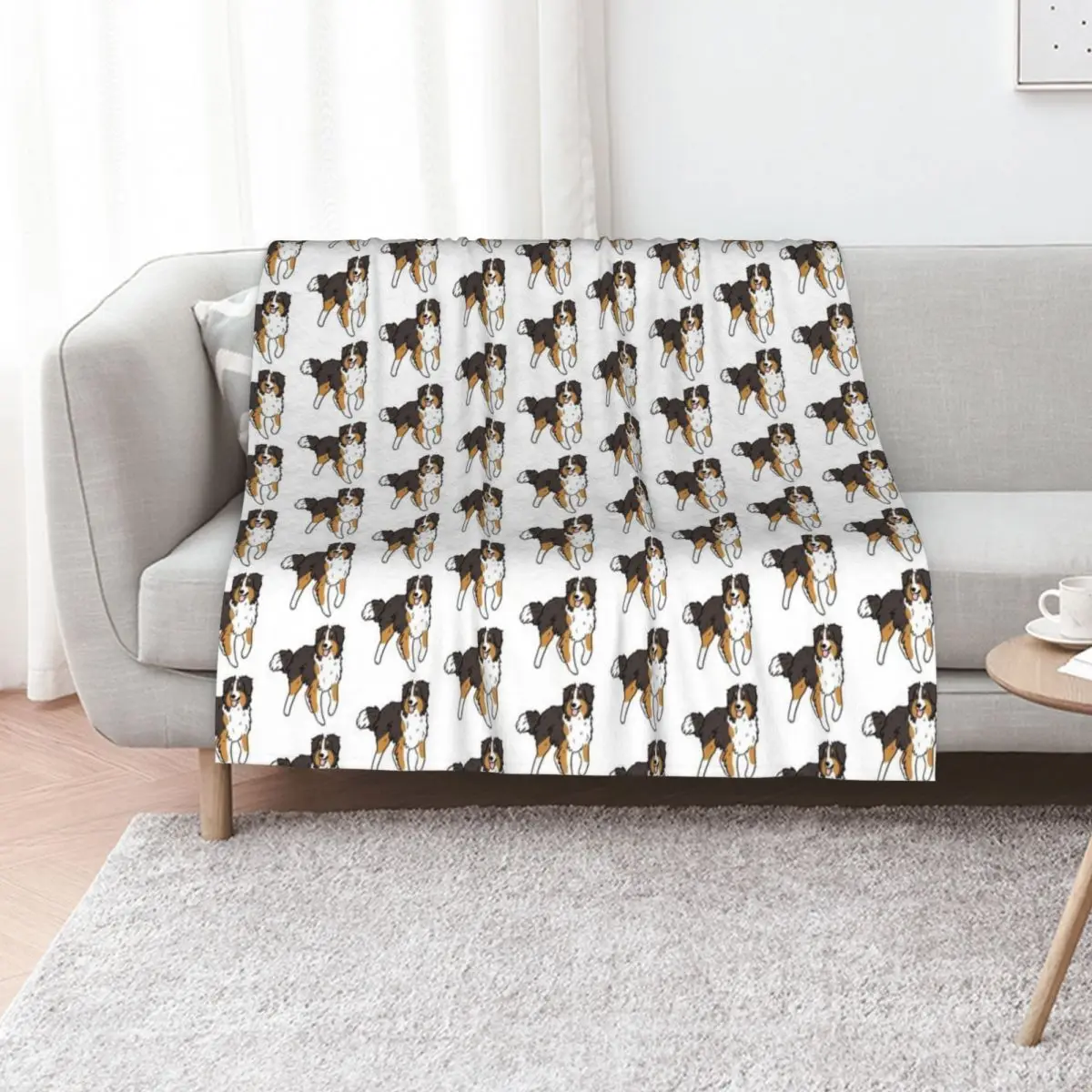 Australian shepherd face cute illustration - black tricolor australian shepherd Throw Blanket Kid'S For Sofa Thin Blankets