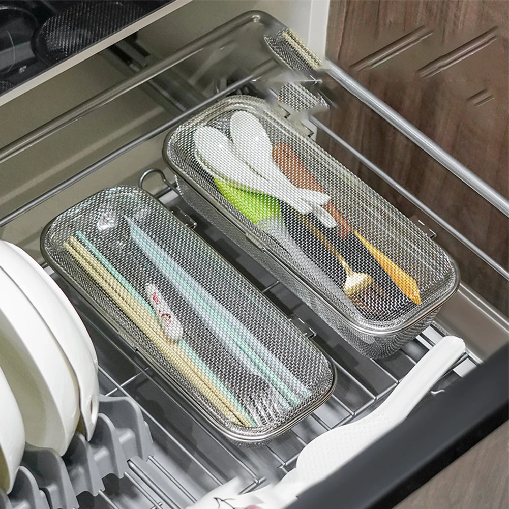 الفولاذ المقاوم للصدأ غسالة صحون سلة غسالة صحون سلة التخزين عود حامل 27.5*11.2*7 سنتيمتر ؛ 27.5*11.5*4.5 سنتيمتر اكسسوارات المطبخ #3