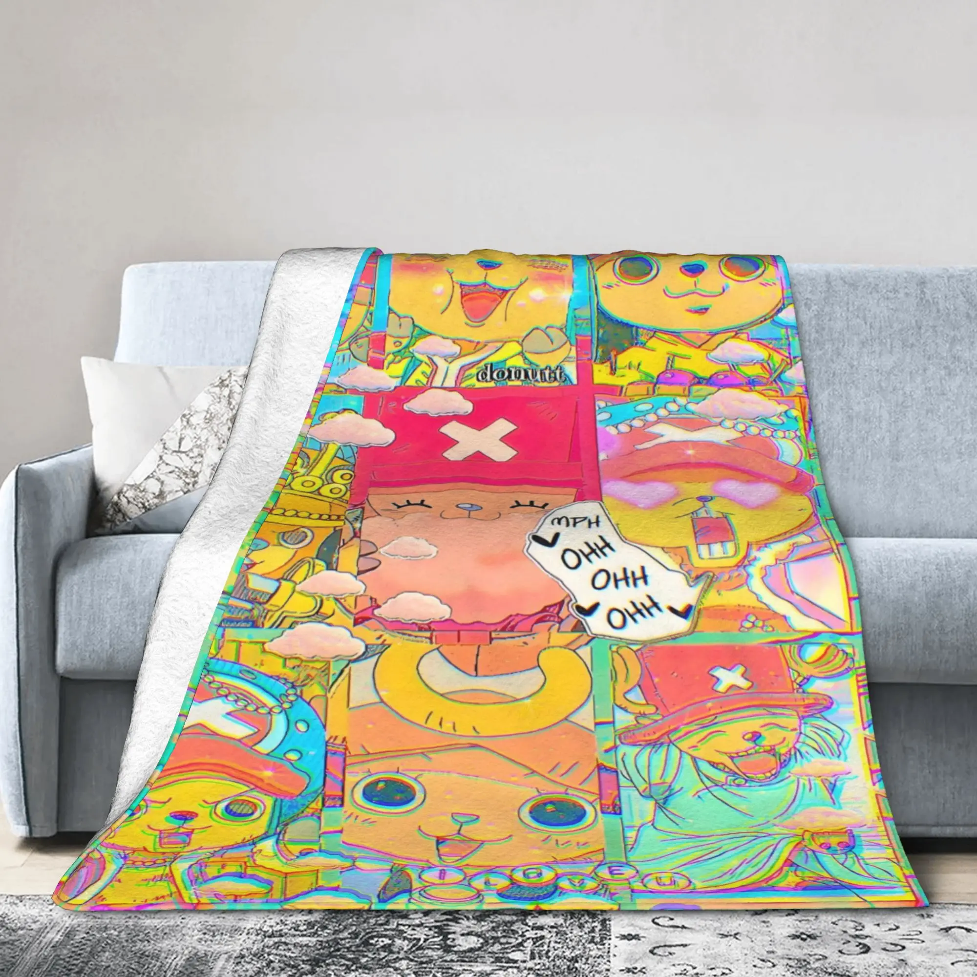 Custom Sofa Fleece Chopper Janpan Anime Throw Blanket Warm Flannel Classical Blankets for Bedding Travel Sofa Quilt