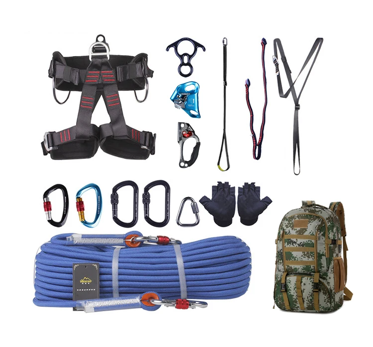 

Outdoor high-altitude ascent and descent SRT safety rescue suit with 8 descender