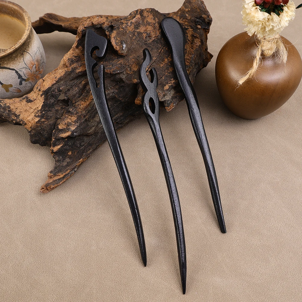 Frauen Sandelholz Haarnadeln Mädchen Alte Holz Retro Haar Sticks Clips Essstäbchen Handgemachte Kopfbedeckungen Chinesischen Stil Haar Zubehör – Detail 3