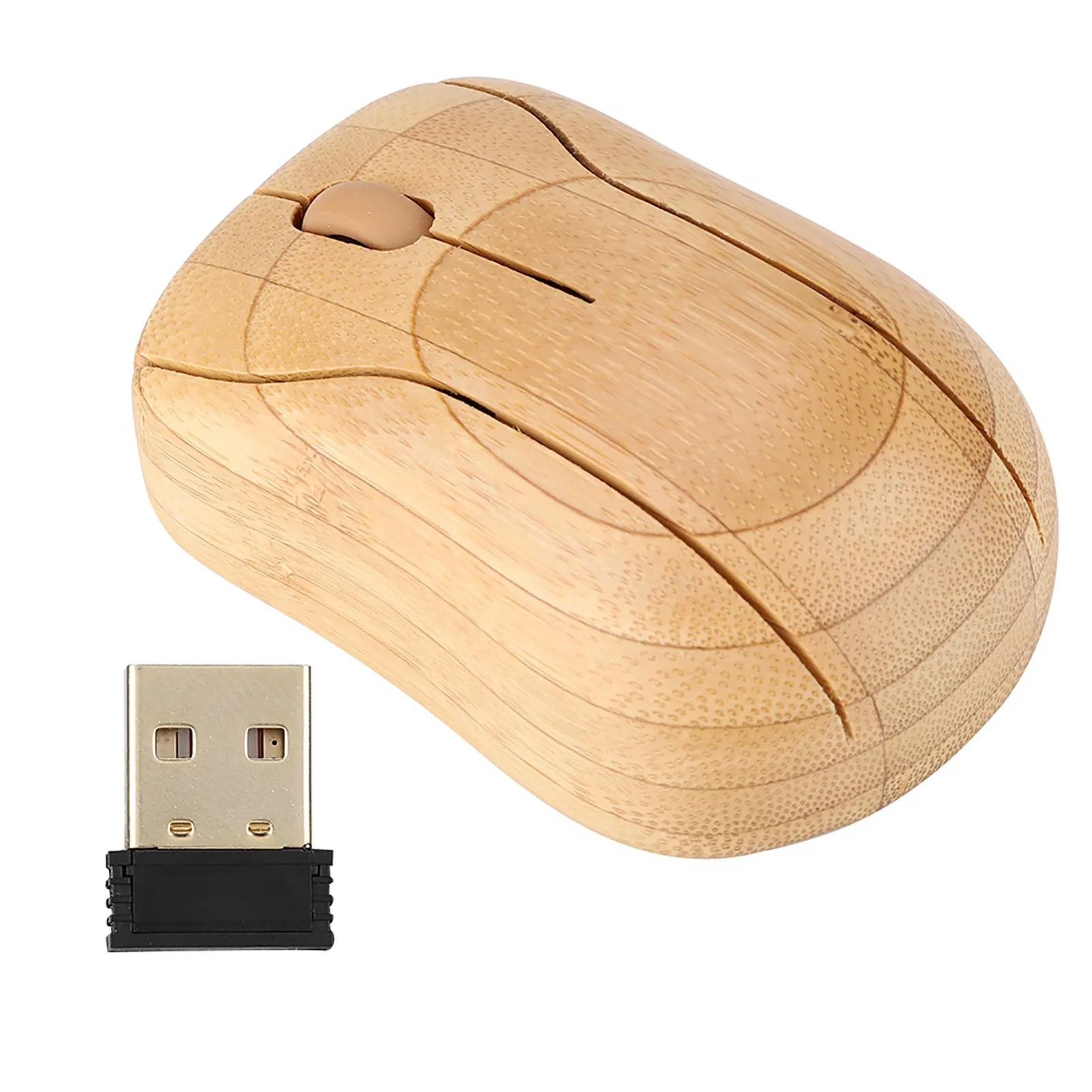 2.4GHz Bamboo Wireless Optical Mouse PC Laptop Computer Wooden Wood