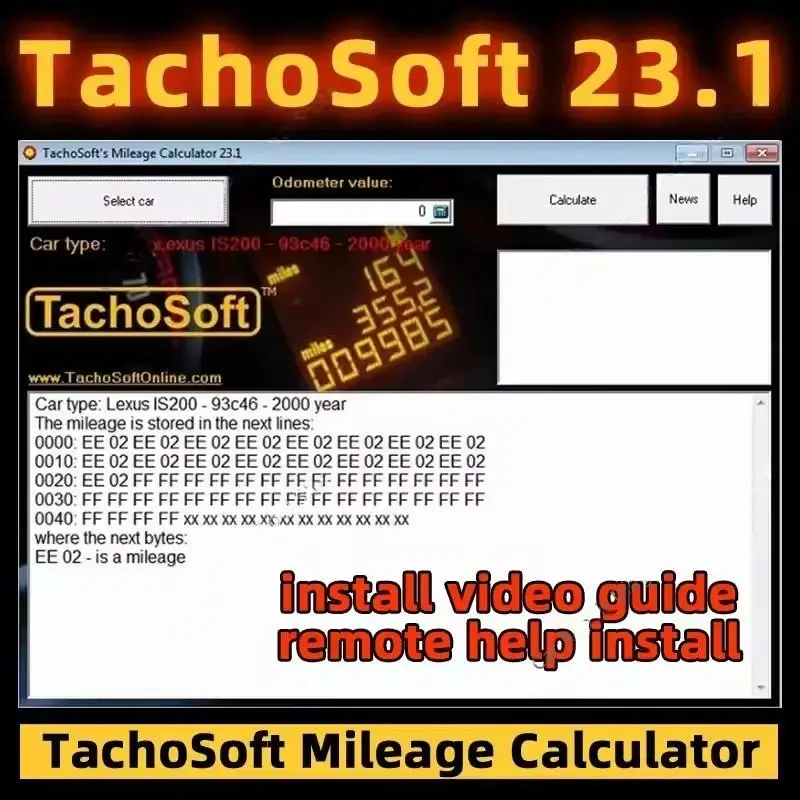 

VW ABS ESP TachoSoft 23.1 Digital Odometer Code Calculator with Long Mileage License Car Diagnostic Software