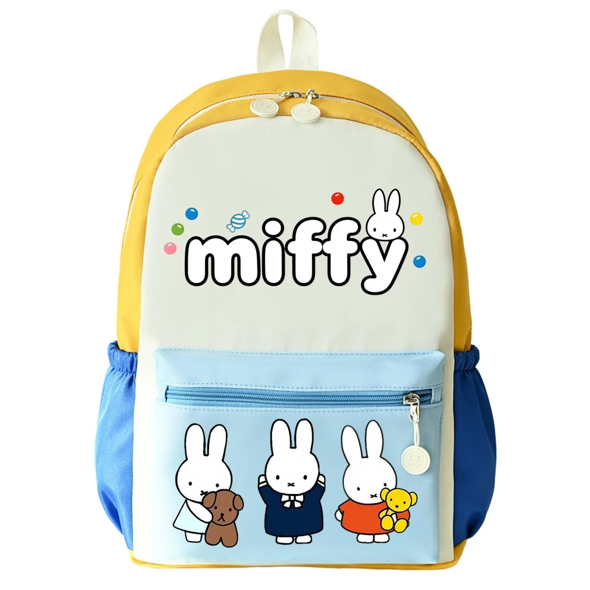 กระเป๋าเป้สะพายหลังมิฟฟี่ใหม่สำหรับเด็กผู้หญิง ความจุขนาดใหญ่ แฟชั่นการ์ตูนน่ารัก กระเป๋าเป้เดินทาง กระเป๋าถือแบบพกพาสำหรับนักเรียน กระเป๋าสะพายไหล่