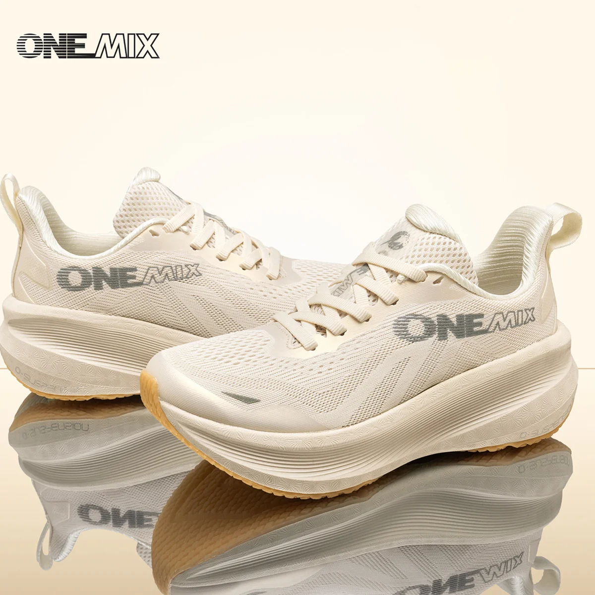 ONEMIX Women Breathable Mesh Sneakers Lightweight Shock Absorbing Non Slip Soft Sole Running Shoes Fashion Versatile Fitness Wal
