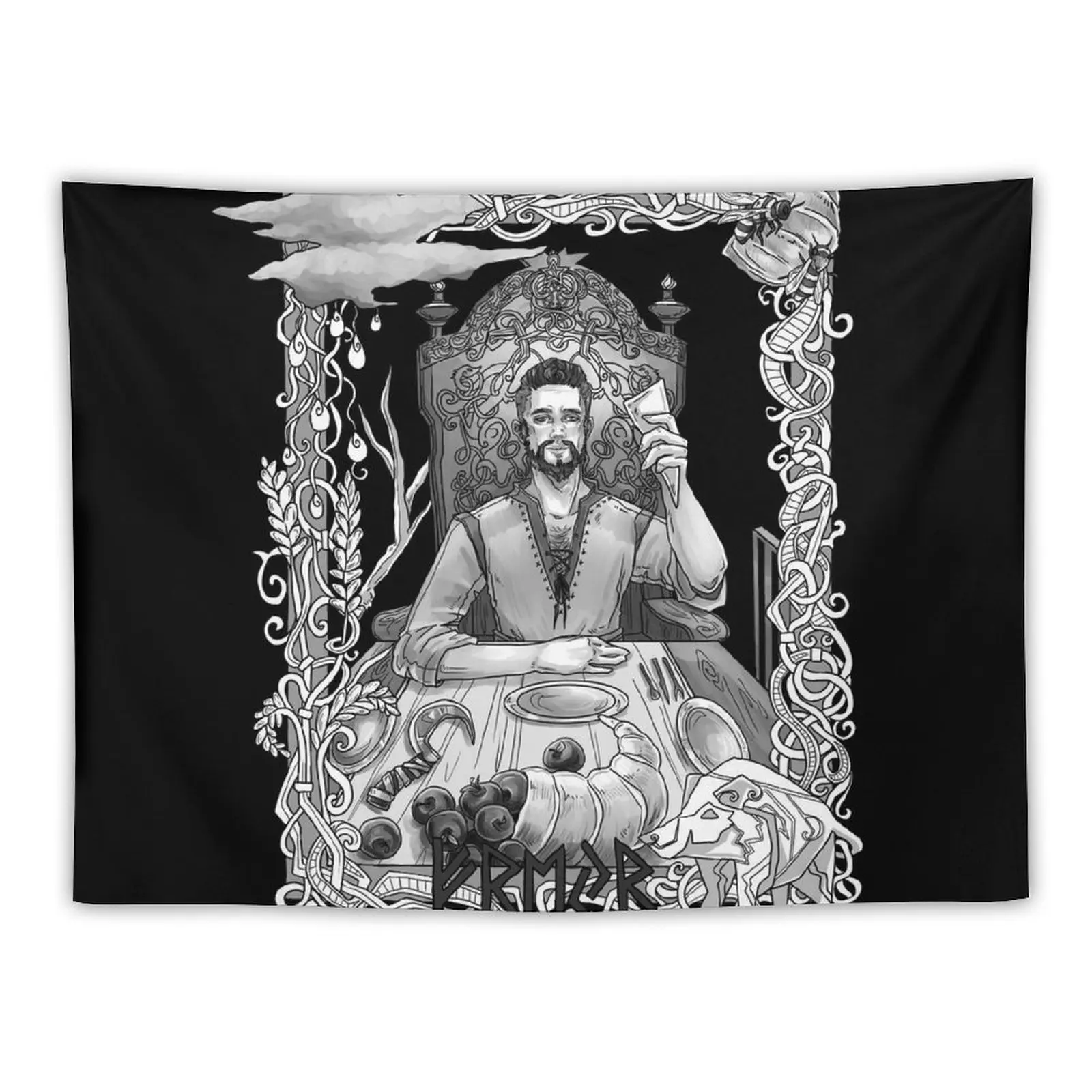 

New Freyr, God of Harvest and Lord of the Lords Tapestry Decoration Room Outdoor Decoration