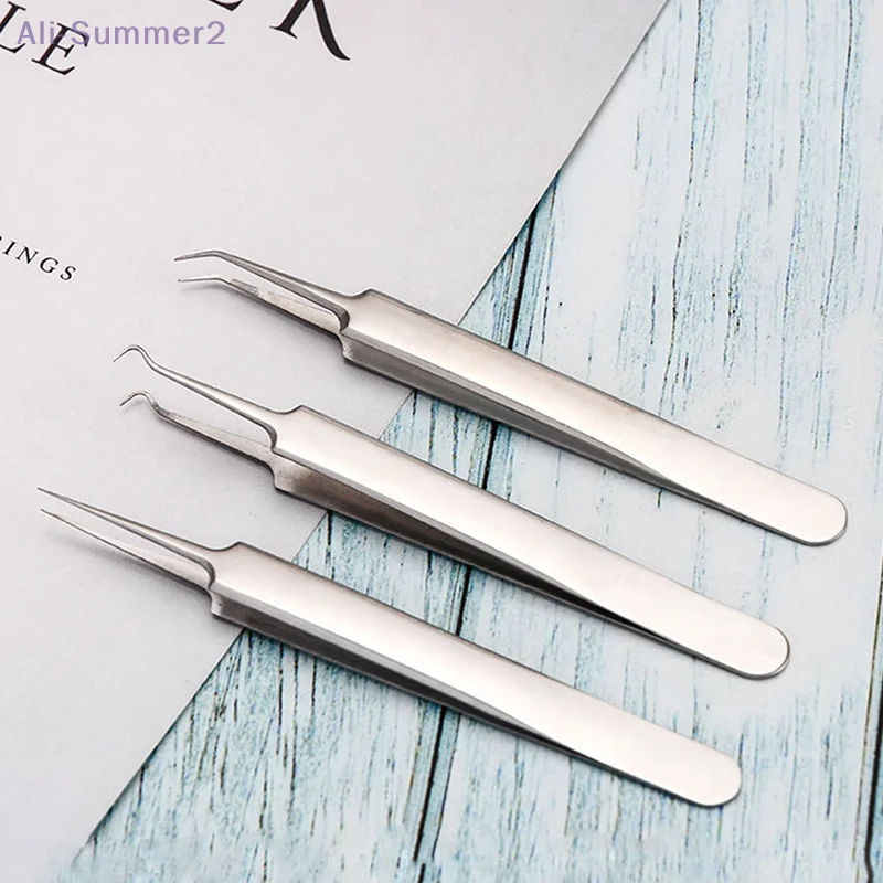 Pointed/Bend Clip Stainless Steel Tweezer Blackhead Pimples Removal Comedone Extractor Acne Needle Protector Face Care Tools