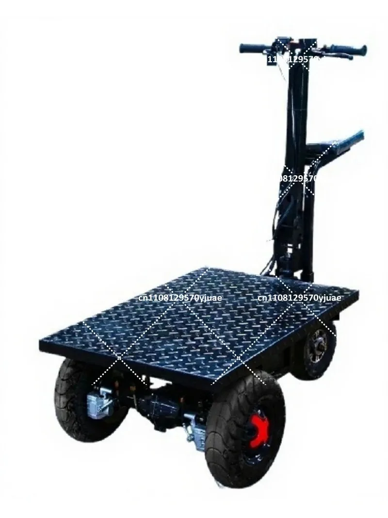 Foldable Flatbed Utility Cart 4 Wheel Heavy Duty Dolly Cart for Warehouse Factory Site Transport
