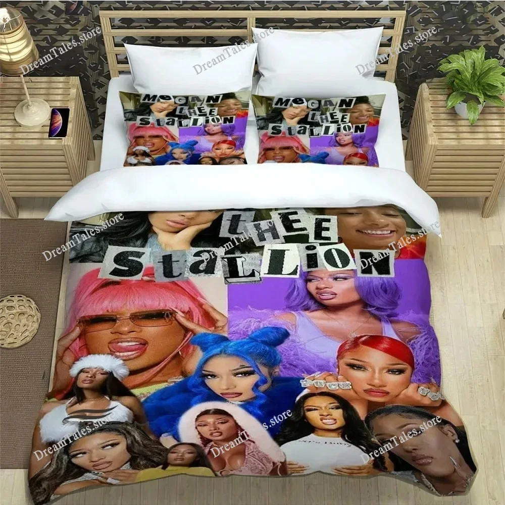 Rapper Megan Thee Stallion Bedding Sets Exquisite Supplies Set Duvet Cover Bed Comforter Set Bedding Set Luxury Birthday Gift