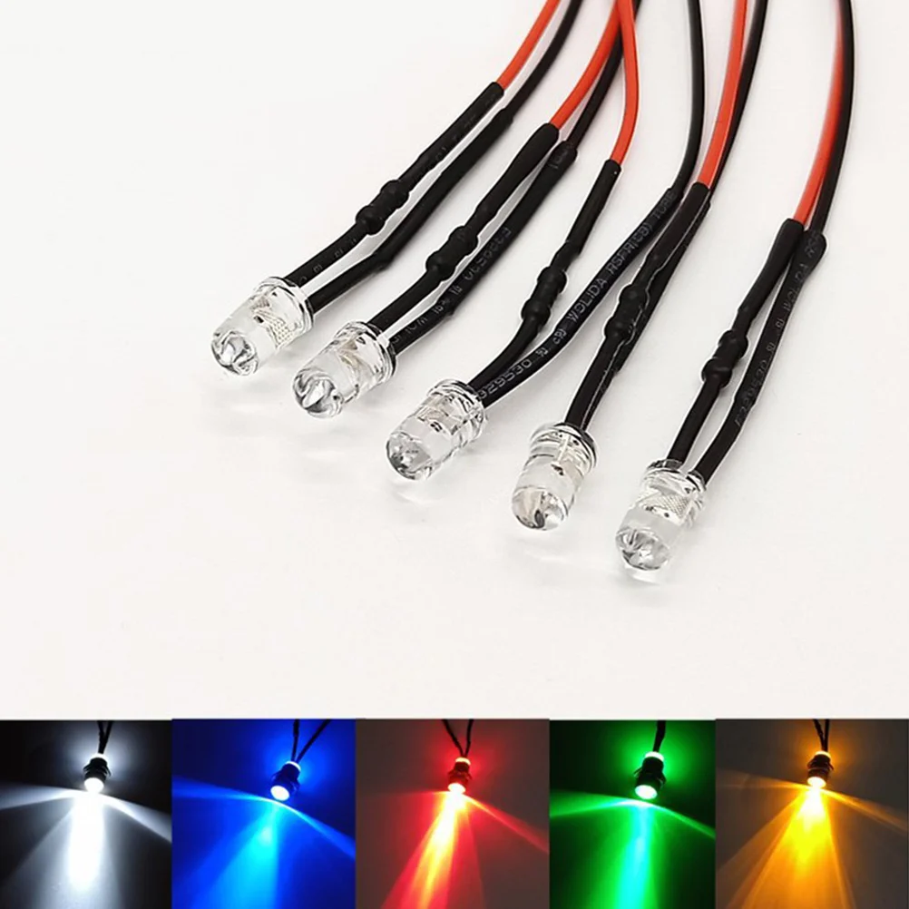 50 قطعة من مصابيح LED لألعاب Rc القرص الصلب وحدة معالجة الرسومات للسيارات، أسطوانة لمبة بطاقة التوسعة السلكية المسبقة
