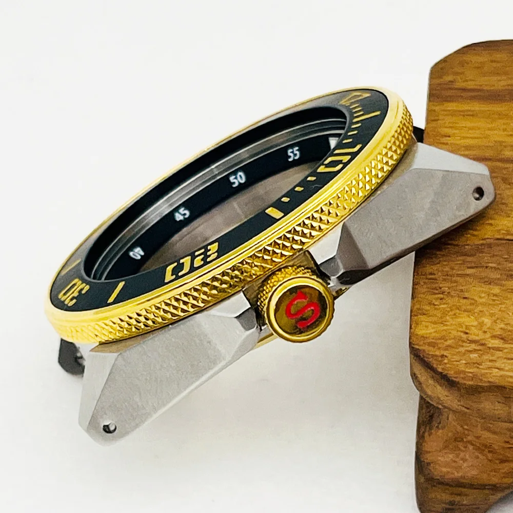Mod 44mm SRPB Samurai Watch Case Fit For 7s26 NH34 NH35 NH36 Movement Transparent Back cover Samurai Watch Cases