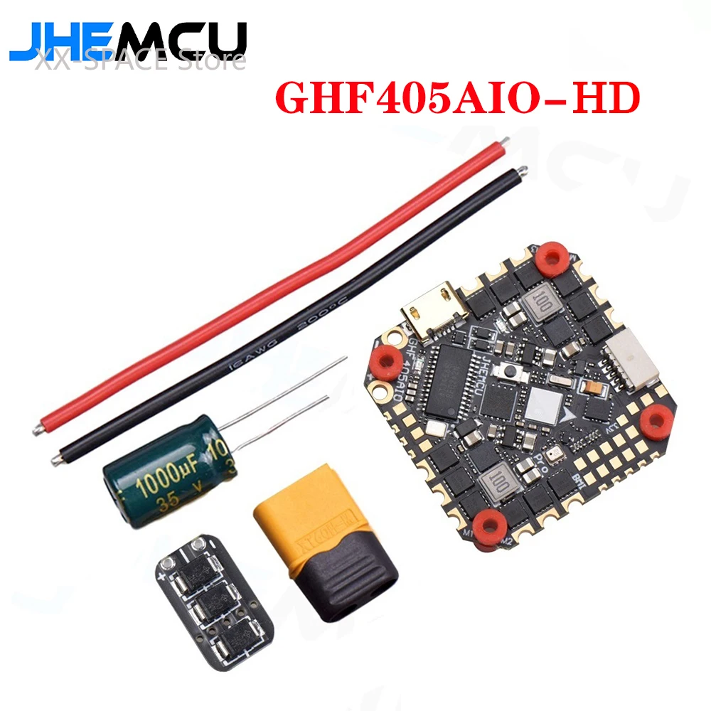 

JHEMCU GHF405AIO-HD Betaflight F405 OSD Flight Controller W/ 40A ESC PWM Dshot600 2-6S for Toothpick RC FPV Racing Drone Parts