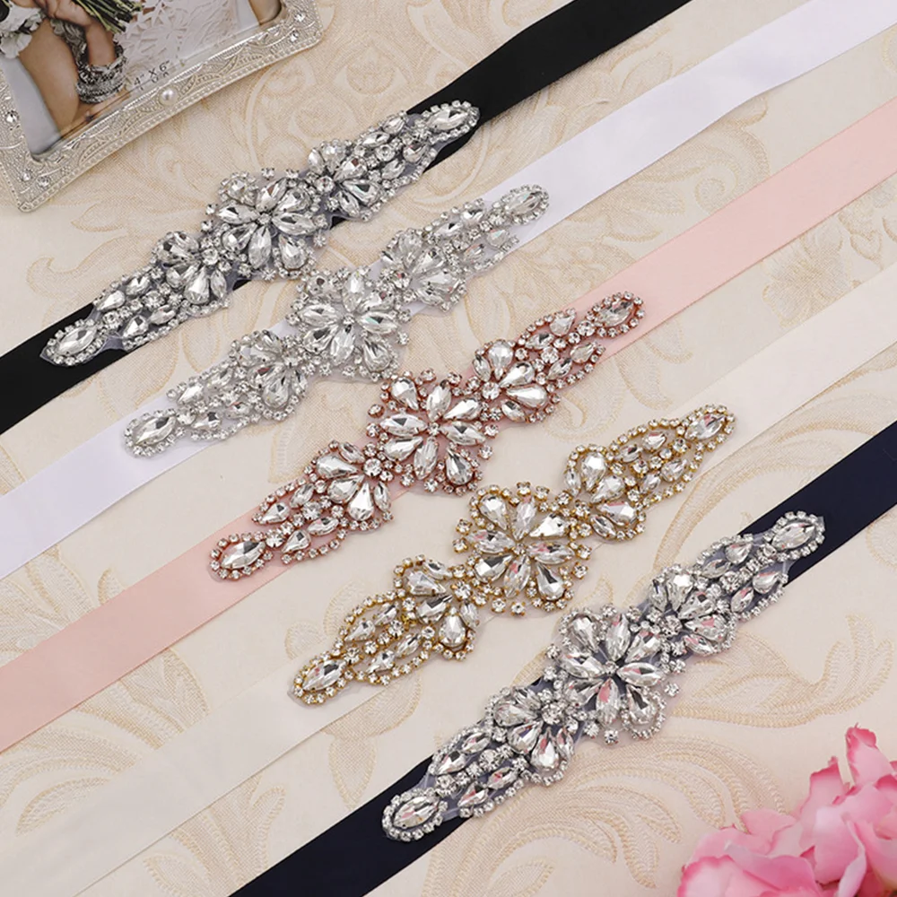 

Великолепный пояс с аппликациями из стразов, свадебный пояс с лентой, пояс с кристаллами и бисером, блестящие сверкающие аксессуары для выпускного платья, декор