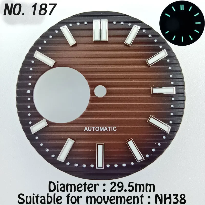 Watch Parts diameter 29.55mm dial with green luminous beads for NH38 movement  watch Accessories Digital face dial package