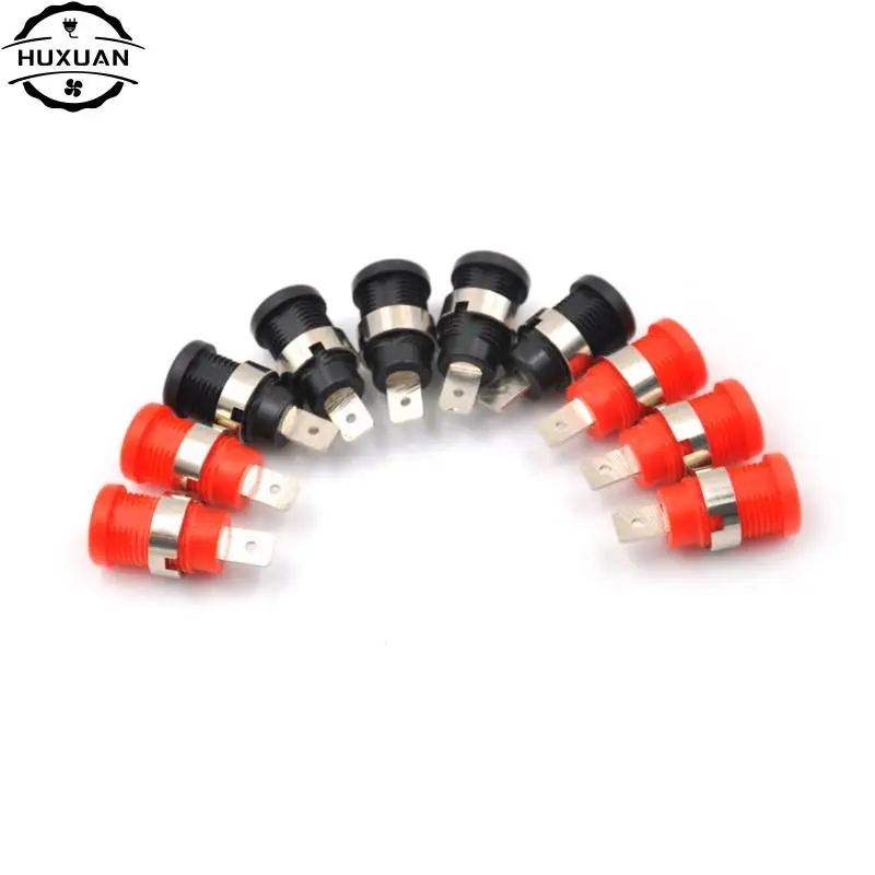 

10Pcs Brass 4mm Banana Female Jack Chassis Panel Mount Socket Connector for Non-Shrouded Banana Plugs Red Black DIY Connectors