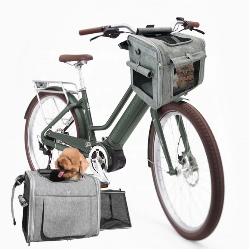 

Dog Bike Basket Expandable Soft-Sided Pet Carrier Backpack For Medium Bicycle Pet Carrier