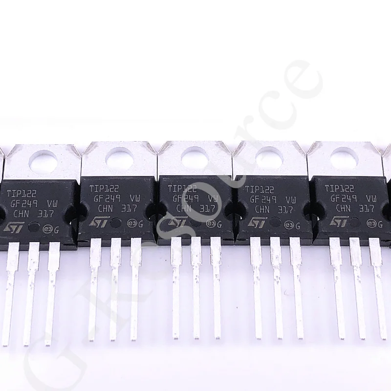 TIP122 TIP127 달링턴 트라이오드 5A 100V 인라인 TO-220 NPN 튜브, 정품, 10 개