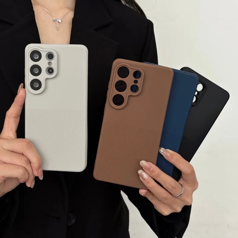 Business-Textur Polka Dot Silikon-Handyhülle für Samsung Galaxy A14 A54 A03 Core A03S A02S A13 A23 A12 A32 A22 4G Weiche Schutzhülle