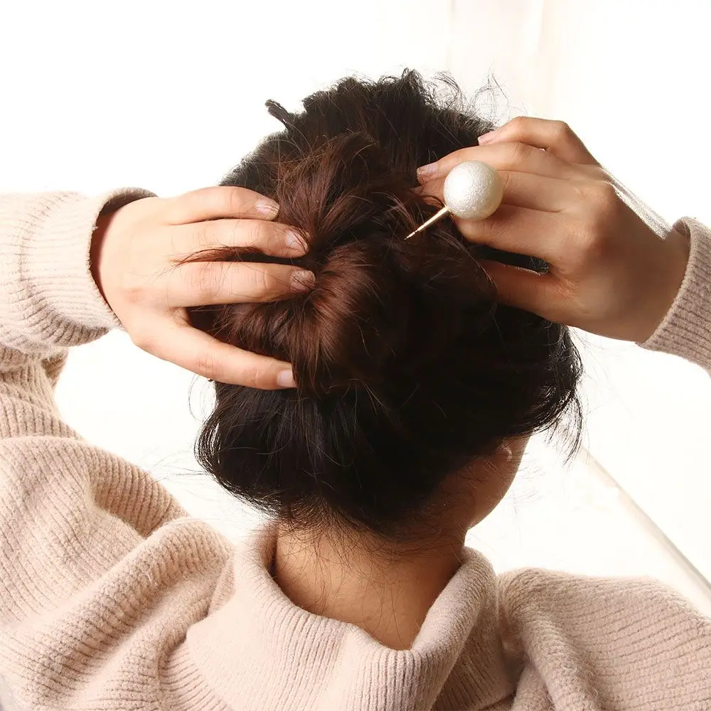 بسيطة خمر الزفاف الزفاف المعادن على شكل حرف U دبوس الشعر اللؤلؤ الشعر عصا إكسسوارات الشعر أدوات نمط الشعر