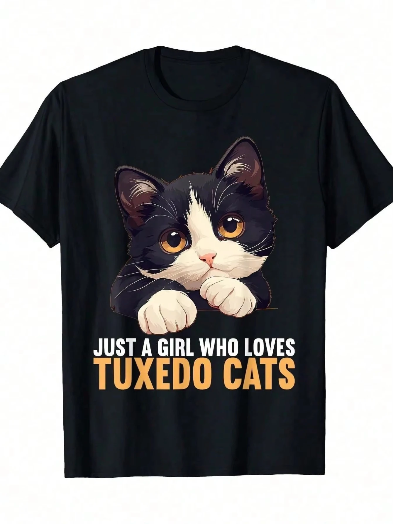 الرجال ملابس الرجال تي شيرت للجنسين مجرد فتاة تحب سهرة القط تصميم أفضل تي شيرت 220 جرام 100% القطن تي شيرت موضة الاتجاه #1