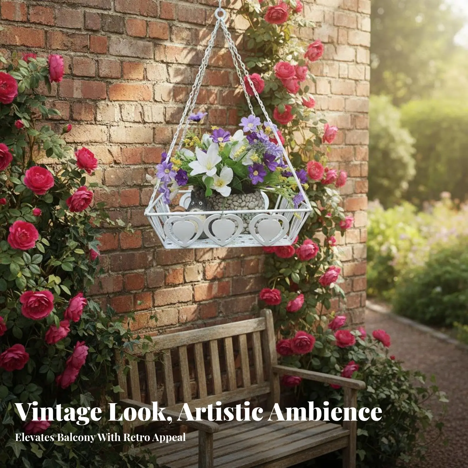 

Подвесной контейнер-каркас из проволоки для использования в помещении и на улице, декоративный держатель для растений в форме конуса, долговечный, для садоводов и домовладельцев.