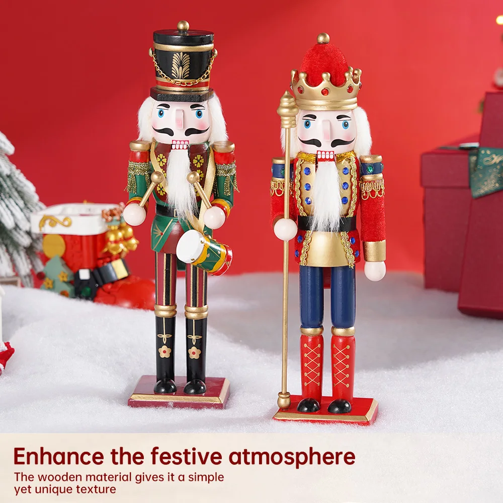 2/3/4pcs 30CM Nutcracker Soldier Doll Nutcracker Soldier Ornament for Living Room Bedroom Office