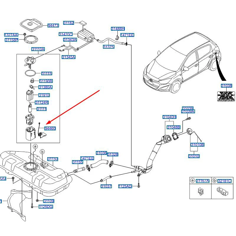 94460-1J000 Fuel level sensor 31110-1J0000 For KIA Hyundai i20 (PB PBT) 1.2 1.4 1.6 2008- 944601J000 311101J000