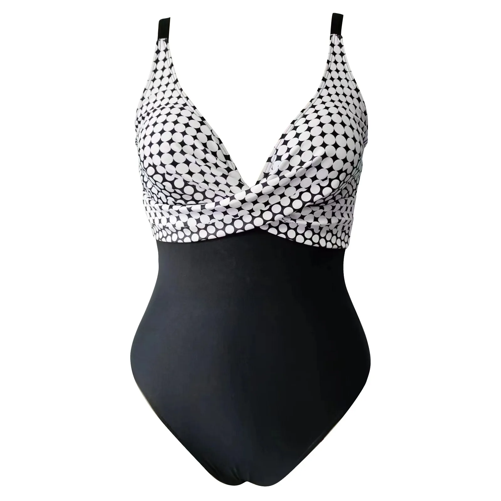 Jednoczęściowy strój kąpielowy damski 2023, body kostiumy kąpielowe Monokini Push Up Plus rozmiar bikini Polka Dot Vintage kostiumy kąpielowe stroje