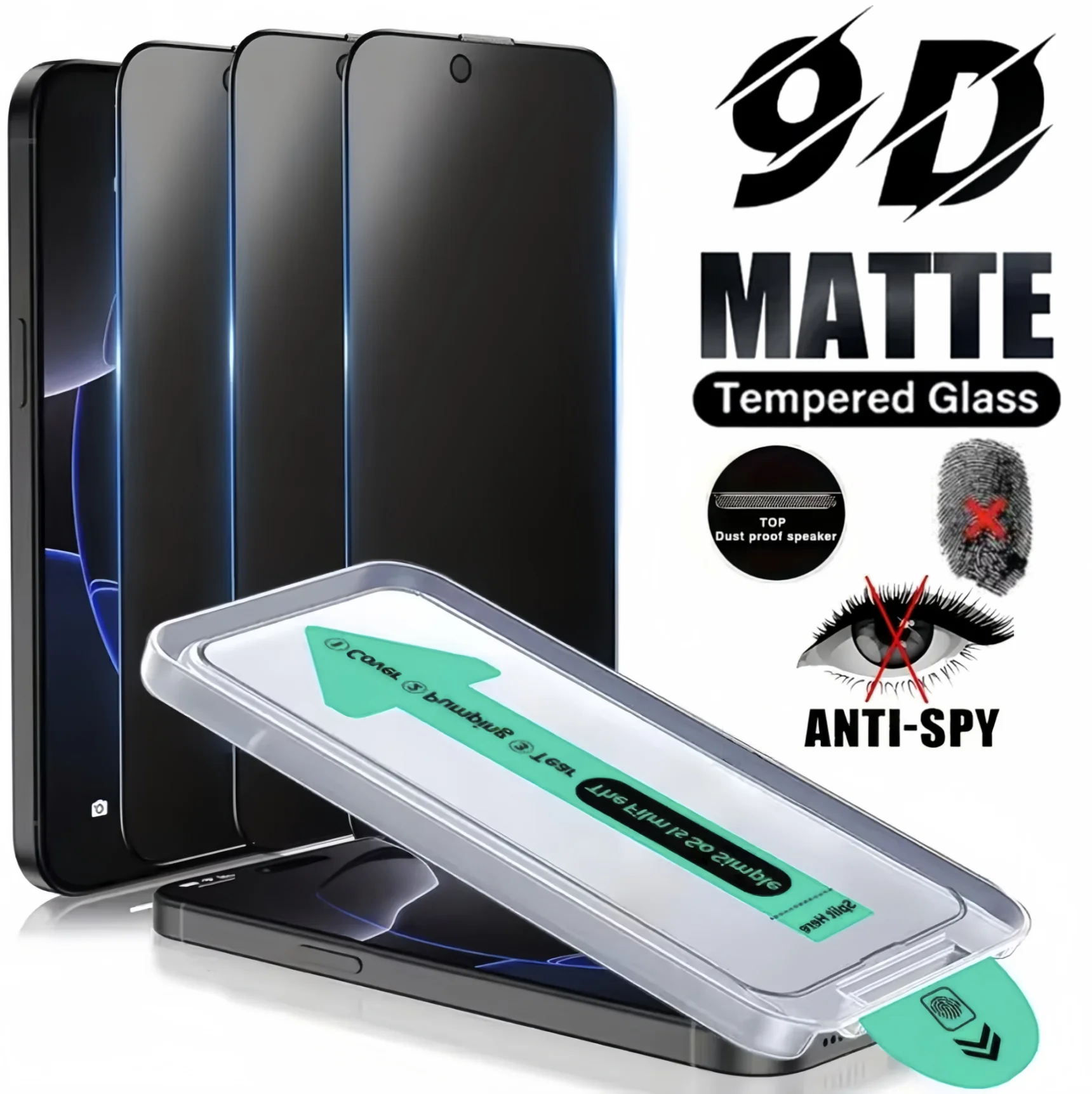 

3Pcs For Apple iPhone 17 Pro Max Air 16 Plus 15 14 13 12 Mini 11 XS X XR Matte Anti-Spy Screen Protective Tempered Glass 9H