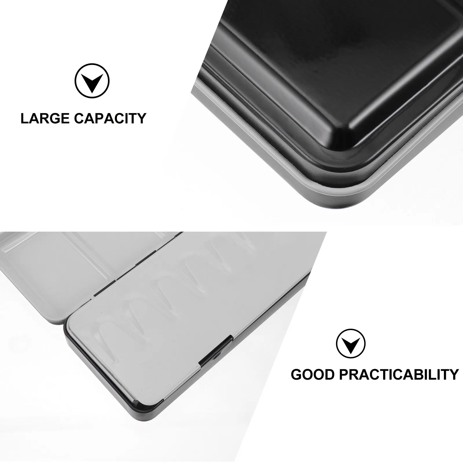 1Set Heavy Duty Iron and Plastic Empty Watercolor Tin Box Lid Multiple Compartments for Organizing Watercolor Pans