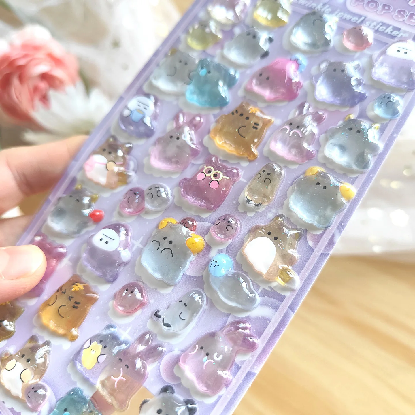 1 pz/4 pezzi adesivi in rilievo 3D fantasma in stile giapponese Scrapbooking diario fai da te adesivo scolastico di cancelleria carino