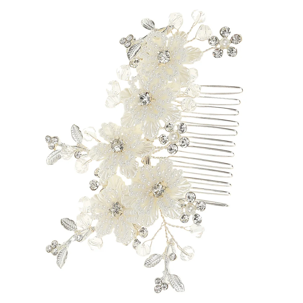 مشط شعر أنيق على شكل زهرة لؤلؤية، غطاء رأس لحفلات الزفاف، إكسسوار شعر للعروس وحفلات الزفاف وحفلات الزفاف #5