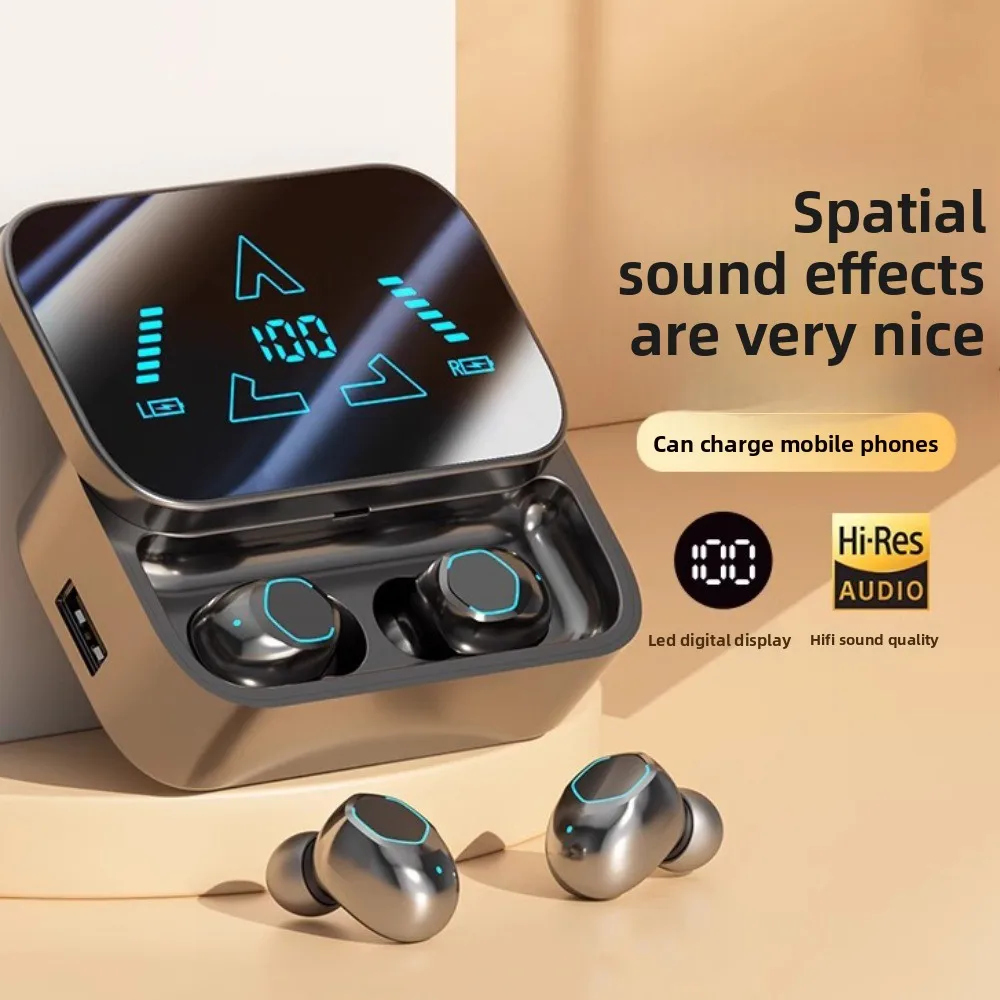 

LED Display Wireless Bluetooth Earphones Low Latency Waterproof Bluetooth Headset Noise Reduction Bass Bluetooth Headphone