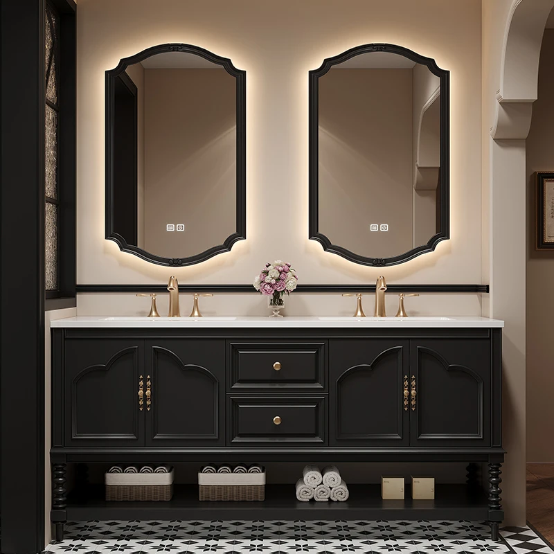 

Decorations Sink Storage Bathroom Cabinet French Retro Medicine Skincare Cupboard Trendy Space Saver Archivadores Furniture