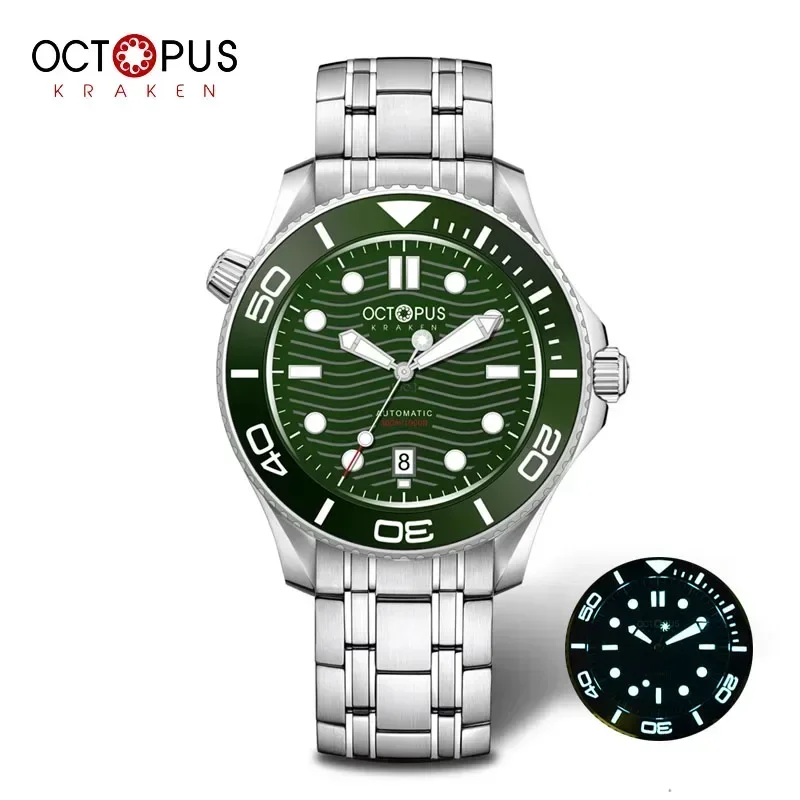 Octopus Sea Ghost PT5000 Automatic Dive Watch Sapphire BGW-9 Super Luminous 300M Waterproof Wristwatch 316L Stainless Steel