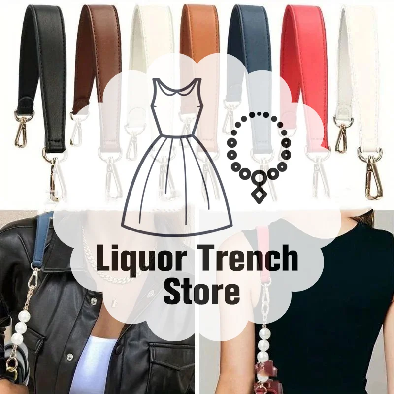 Artificial Leather Bag Strap Handbags Handles For Handbag Short Bag Strap Purse Strap Golden Buckle Replacement Bag Belt