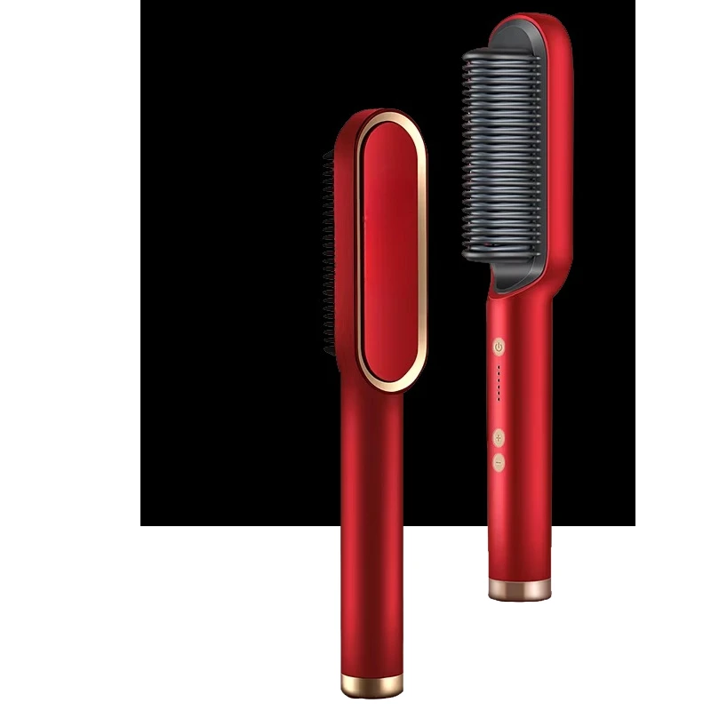 

Electric Professional Negative Ion Hair Straightening Comb LCD Display Curling Comb 2 in 1 Hair Straightener Styler Tool