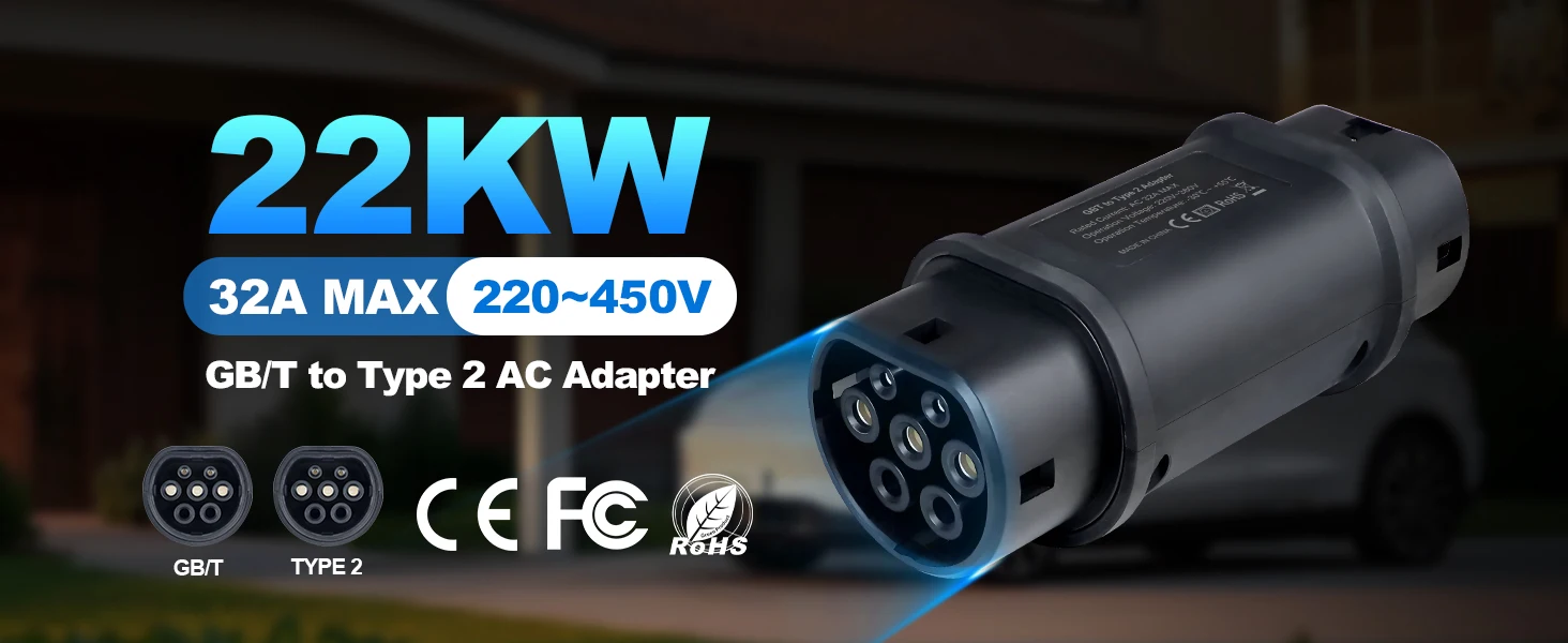 Kolanky GBT auf Typ 2 EV-Ladegerät-Konverter-Adapter 16 A 32 A zum EVSE-Laden GB auf IEC 62196 Typ2 Standard-EV-Ladegerät-Adapter – Detail 1