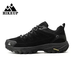 HIKEUP skórzane męskie buty turystyczne na świeżym powietrzu turystyczne trampki trekkingowe wspinaczka górska Trail buty do joggingu dla mężczyzn Factory Outlet