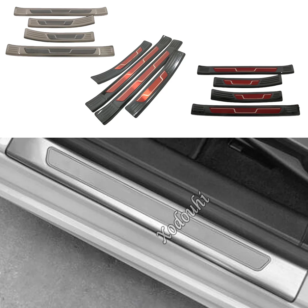 Steel Car External Door Sill Scuff Plate Cover Threshold Strip Trim Auto Interior Accessories For Ford Focus 2019 2020 2021 2022
