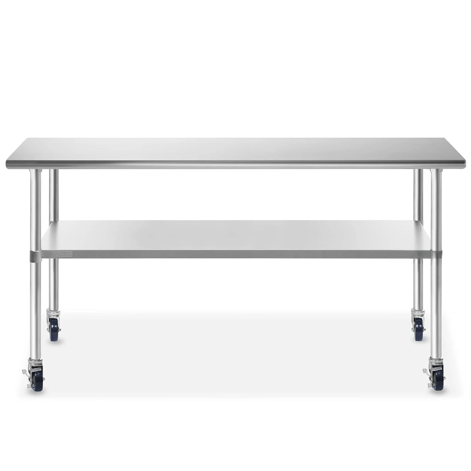 Stainless Steel Work & Prep Table 72 x 30 Inches with Caster Wheels and Under Shelf for Restaurant, Home, Hotel